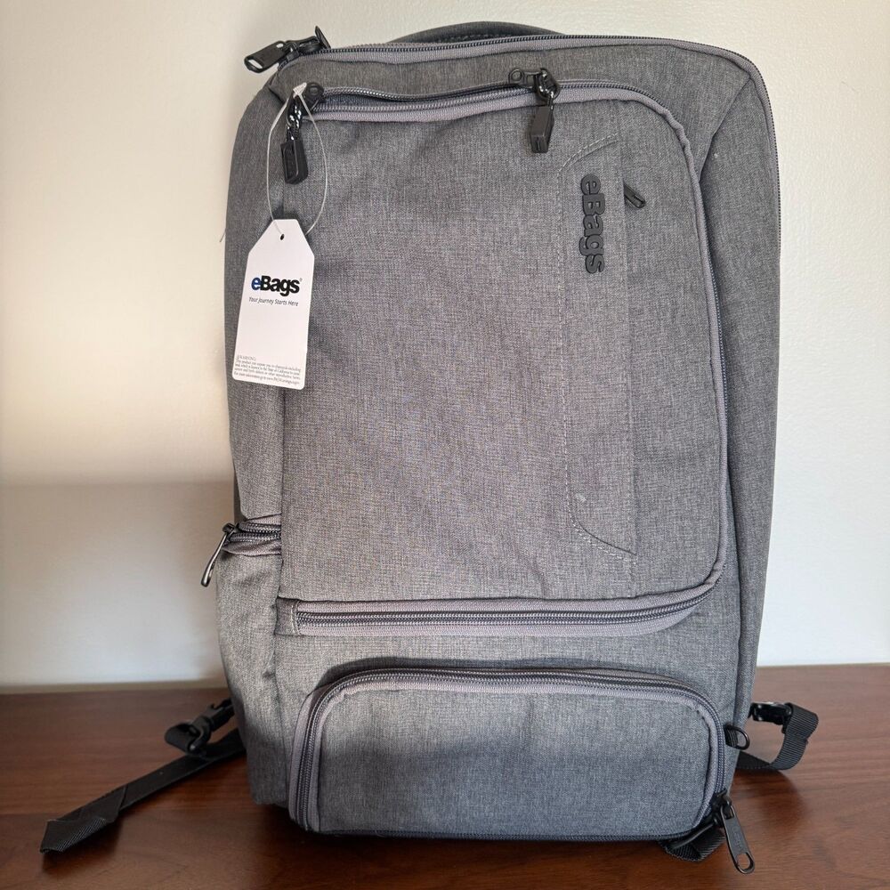 eBags Professional Slim Laptop Travel Backpack – Gray – New With Tags